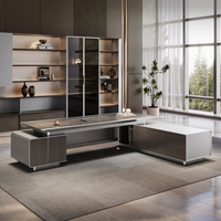 Bureau de direction moderne et minimaliste, style luxe haut de gamme, grand bureau modulaire en MDF, combinaison de meubles de bureau