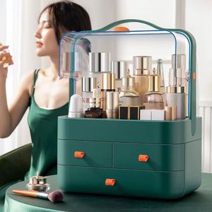 Boîte de rangement cosmétique avec tiroirs, grande capacité, organiseur de bureau, anti-poussière, support de rangement pour maquillage - Product Image 1