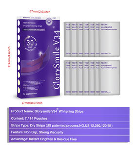 Strisce Sbiancanti per Denti Viola Antiscivolo Senza Residui, 7 Trattamenti, Alta Viscosità, Gusto Menta, per OEM GS-0034s - Product Image 4