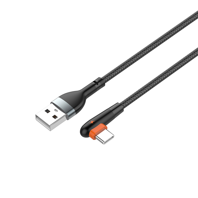 LDNIO LS561 New 2.4A Fast Charging Nylon Double L Shape 90 Degree Bend Head USB Data Transfer Cable for iphone Mobile Phone