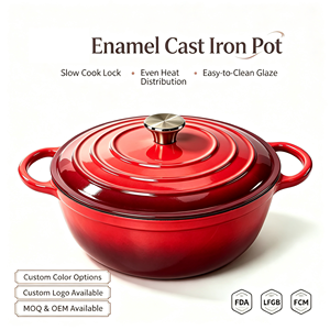 Pentola Olandese Classica in Ghisa Smaltata da 4,32L con Doppio Manico, Antiaderente, Durevole, Coperchio Smaltato, Adatta per Forno, Gas e Induzione - Product Image 1