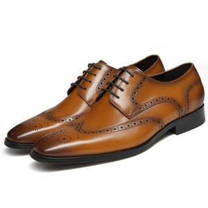 Chaussures en cuir formelles décontractées pour hommes britanniques, chaussures en cuir véritable pour hommes, chaussures formelles de mariage - Product Image 5