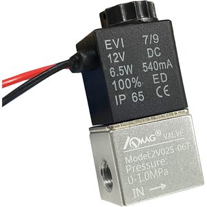Vanne solénoïde Aomag 12V DC 6.5W 1 port en aluminium 1/8 NPT pour compresseur d'air CO2 - Product Image 1