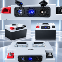 Batterie LiFePO4 Sunwo 12,8 V 100 Ah 200 Ah, 6000 cycles, à décharge profonde, pour stockage d'énergie solaire pour camping-car et bateau