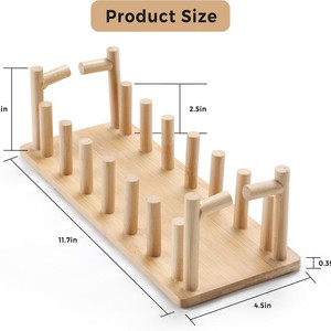 Wooden <b>Hat</b> Rack Baseball Cap Holder Solid Wood Storage <b>Stand</b> Minimalist Design Durable Home Use - Product Image 5
