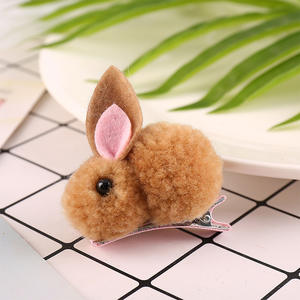 Pinza de Pelo con Pompones de Conejito y Pato para Niñas, Pinza de Pelo de Conejo Peludo para Bebés - Product Image 3