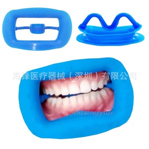 Abridor Bucal Dental Hai Feng de Silicona Suave, Soporte Intraoral Azul para Adultos, Certificado CE - Product Image 1