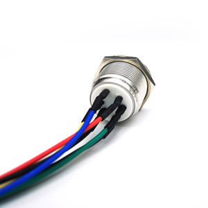 ケーブルワイヤコネクタカスタムWS2812 RGB Led 22mm防水金属リング押しボタンスイッチ - Product Image 2