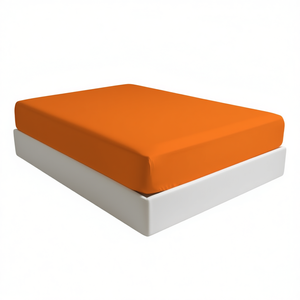 Sábana Ajustable 100% Algodón Naranja Tamaño Individual 90x190cm - Product Image 3