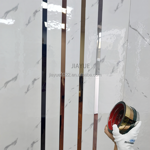 Lignes décoratives modernes de plafond de mur d'acier inoxydable bande auto-adhésive apprêtée de finition de miroir d'or pour la décoration de salon - Product Image 3