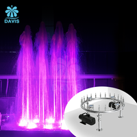 Fontaine d'eau en acier inoxydable 304 de 1 m avec lumières LED multicolores, jet vertical, système de contrôle intelligent musique/PLC pour extérieur