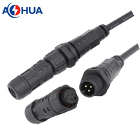 Connecteur M12 5A1.0 0.75 mm mâle-femelle pour panneau, étanche IP68, 2 broches, pour l'horticulture