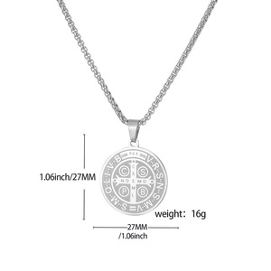 Collana con Ciondolo a Croce in Acciaio Inossidabile Stile Vintage e Trendy, Collana da Sacerdote in Stile Buddista per Figli con Forma a Farfalla - Product Image 5