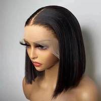 Perruque Courte Bob Remy en Cheveux Humains, Raie au Milieu, Effet Cadre Facial, Double Tissage, Dentelle Transparente Monofilament, Sans Colle, Haute Qualité, Usage Quotidien
