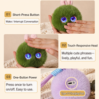 Jouet en peluche intelligent portable AI, lapin interactif avec yeux LED, chat vocal, pendentif porte-clés WiFi, cadeau pour enfants