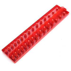 <b>Plastic</b> Sleeve Holder 3Pc Set Metric System Mechanic Tool Organizer Storage Rack Red - Product Image 2