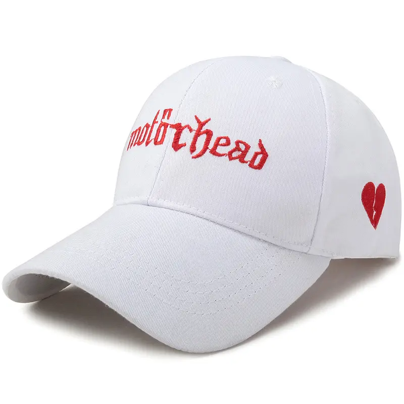 Logo Kustom Topi Wanita Ujung Melengkung Hati Rusak Bordir Topi Ayah Katun Tabir Surya Luar Ruangan Topi Bisbol Olahraga Pria