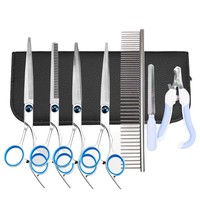 Ciseaux de coiffure professionnels pour animaux de compagnie, en acier inoxydable, ensemble de ciseaux de beauté pour chiens, accessoires de toilettage pour chiens
