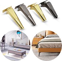 Pieds de canapé en fer robustes en forme de L, accessoires de quincaillerie pour table basse, meuble TV, salle à manger et cuisine – Style décontracté et luxueux