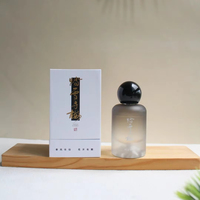 Emballage de parfum personnalisé de luxe, flacon en verre cylindrique vide de 30 ml, 50 ml, 100 ml, vaporisateur de parfum, flacon de parfum rose givré avec boîte