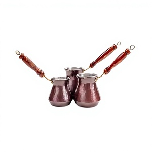 Handmade Round Shape Coffee Serving Pot With Wooden Handle Greatest Quality Copper <b>Tea</b> Coffee Pot In Bulk - Product Image 1
