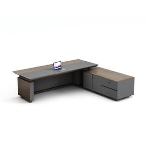 เฟอร์นิเจอร์สำนักงานไม้เนื้อแข็งสุดหรูสำหรับผู้บริหาร โต๊ะทำงานผู้บริหารสีน้ำตาลสำหรับซีอีโอ ผู้จัดการ และหัวหน้า - Product Image 5