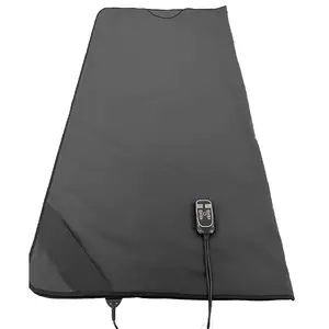 काले ज़िप अवरक्त एफआईआर सॉना कंबल शरीर detox के लिए कम ईएमएफ कार्बन फाइबर हीटिंग तार के साथ