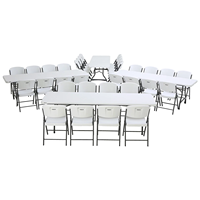 Chaises pliantes en plastique HDPE blanc pour événements extérieurs, camping, banquets et mariages (vente en gros)