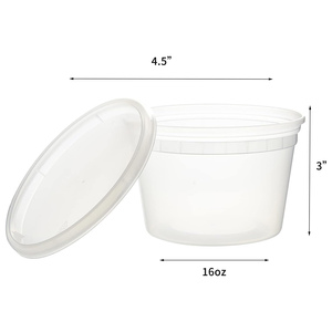Recipientes de Plástico Desechables de Alta Calidad, Libres de BPA, Aptos para Lavavajillas, a Prueba de Fugas, para Almacenamiento de Alimentos, Sopas y Comidas Preparadas, en Tamaños de 8oz, 12oz, 16oz, 24oz, 32oz y 64oz - Product Image 2