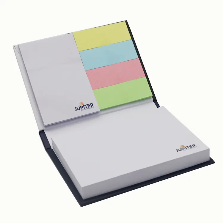 Logotipo personalizado Reciclado notas pegajosas pad, Office Notepad Set, Personalizado Multi Cores Pegajoso Observado Com Logotipo