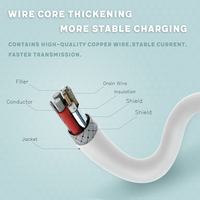 Cable USB Tipo-C a USB-A de Carga Rápida con Blindaje Trenzado y Cubierta de PVC, Certificado MFI para Dispositivos iOS y Computadoras, Carga y Sincronización