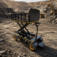Chariot élévateur à ciseaux manuel noir, plateforme de levage hydraulique industrielle, chariot à plateau plat manuel, équipement logistique d'entrepôt