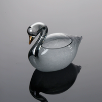 Baromètre en verre soufflé artisanal en borosilicate, style cygne, pour la décoration de la maison et la prévision météo