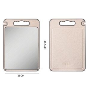 Planche à découper en plastique double face antibactérienne, planche à découper en acier inoxydable avec aiguiseur - Product Image 4