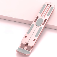 Support ergonomique réglable pour ordinateur portable en acier laminé à froid avec inclinaison à 180 degrés et réglage en hauteur pour bureau