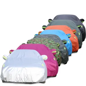 Reflective Stripe Universal SUV Car Covers Sun Dust UV Protection Outdoor Auto Full Car Covers