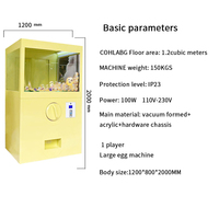 Distributeur de capsules jaunes, machine à bonbons pas chère, grande machine distributrice de jouets en capsules, machine à capsules en plastique