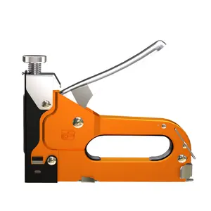 High Quality Orange 3 In 1 Manual Staple Gun Tacker For Wood