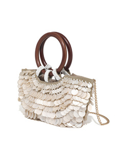 Bolso de mano de alta gama, versátil, hecho a mano, con cuentas, de color sólido, para la playa, viajes, cenas, para mujer. - Product Image 4