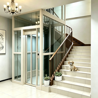 Ascenseur de villa à cabine entièrement vitrée, design moderne, pour résidence haut de gamme