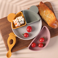 Ensemble d'alimentation pour bébé en silicone HHUIXUAN 2026 : Cuillère, bavoir, bol et assiette en silicone