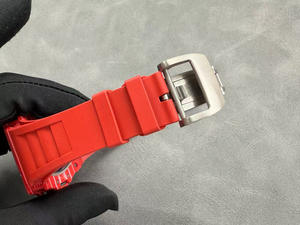 Reloj Mecánico Automático Ultrafino de Fibra de Carbono Roja de Alta Calidad, Rectangular, de Lujo, Estilo Hip Hop - Product Image 5