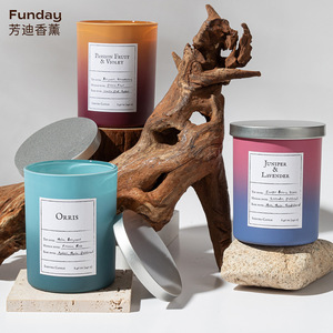 Canderful Juniper & Lavender Scented Candle 8.46 Oz Soy Wax Metal Cap Gradient Color Cup Shaped - Product Image 3