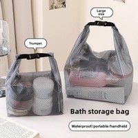 Sac de rangement en maille imperméable grande capacité pour voyage, activités de plein air, natation, fitness, et comme pochette de douche pour femmes