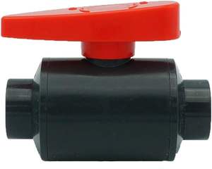 Valve à bille compacte en PVC Kansaikako de qualité supérieure, résistante à la corrosion, avec raccords TS et filetés - Product Image 2