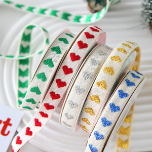 100% Cotton Heart-Shaped <strong>Ribbon</strong> in 'Love' Style Herringbone Webbing for Christmas Gift Wrap &amp; Holiday Decorations - Product Image 4
