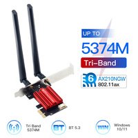 Tarjeta de Red Externa Gigabit PCIe WiFi 6 de Doble Banda 2.4G/5G para PC de Escritorio, Compatible con Windows/Linux, en Stock