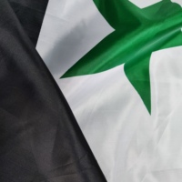 En stock drapeau syrien vert 3 étoiles avec 3 jours de livraison rapide 3 jours de livraison rapide bannière d'écran en soie en Syrie