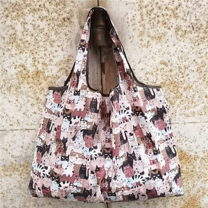 Cartoon Folding Shopping Bag Large Size Waterproof <b>Nylon</b> Reusable Grocery <b>Tote</b> Bag For Daily Use - Product Image 3