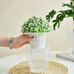 Maceta Transparente de Riego Automático <span class=keywords><strong>para</strong></span> Plantas de <span class=keywords><strong>Oficina</strong></span>, Macetero Pequeño Redondo de Plástico <span class=keywords><strong>para</strong></span> Interiores con Autorriego, Ecológico - Product Image 3
